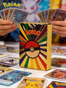 110张TCG V系列Vmax GX稀有全息卡牌，火、格斗、龙属性超级进化套装，闪光游戏对战系列，节日派对用品，生日派对用品，婴儿派对礼物 - 彩色 - 查看 2