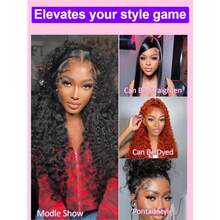 ZHENDEFA 360 Degree Lace Front Invisible Wig With Natural Wavy Effect, Pre-Trimmed Hairline, Suitable For Women - SNatural - View 6