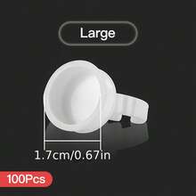 100pcs Tattoo Ink Cups, Disposable Plastic Ring Cups, Tattoo Ring Cups, Semi-Permanent Makeup Paint Cups, Eyelash Glue Stands, Embroidery Paint Rings, Professional Tattoo Makeup Accessories, Tattoo Artist Supplies - White - View 10