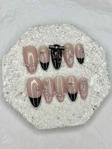 10片糖果色卡通可爱儿童手工按压式美甲贴片，大眼睛星星爱心云朵图案，可卸可重复使用（1张果冻贴纸+1个指甲锉） - 彩色 - 查看 3