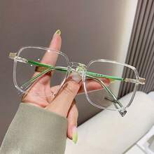 1pc [8 Colors Available] Unisex Oversized Optical Glasses, Super Lightweight Protective Eyeglasses, Computer Office Safety Glasses With Clear Lenses, Daily Wear Accessory - Rust Brown - View 16