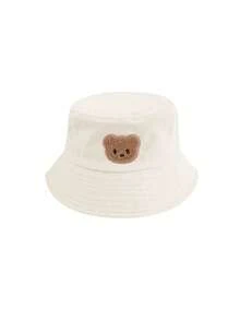 1pc Kids Cute Bear Pattern Breathable Bucket Hat, Adjustable Inner Band, Solid Color Fisherman Hat For Spring/Summer, Suitable For Casual, Outdoor, Travel, All Seasons - 1PC - View 28