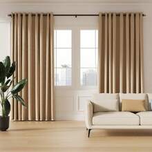 1 Set - Wooden Curtain Rod, Adjustable Length From 34 Inches To 146 Inches. 1-Inch Adjustable Faux Wood Decorative Curtain Rod, Suitable For Heavy Duty Decorative Curtains In Bedroom, Kitchen And Patio - 2.5mm Diameter Wood Grain Version - View 12