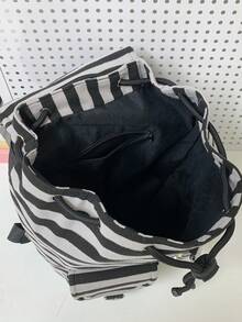 Women's High-Quality Retro Striped Functional Backpack, Large Capacity Casual Daypack - A - View 11