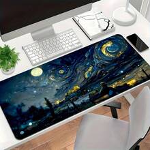 1个超大加长游戏办公鼠标垫 - 加厚防滑橡胶底座桌垫，适合游戏玩家，边缘精密缝合，可水洗 - 电脑和笔记本电脑的理想礼物。办公桌配件 桌面配件 办公用品 办公配件 鼠标垫 书桌鼠标垫 桌面装饰 - 鼠標墊 - 查看 13