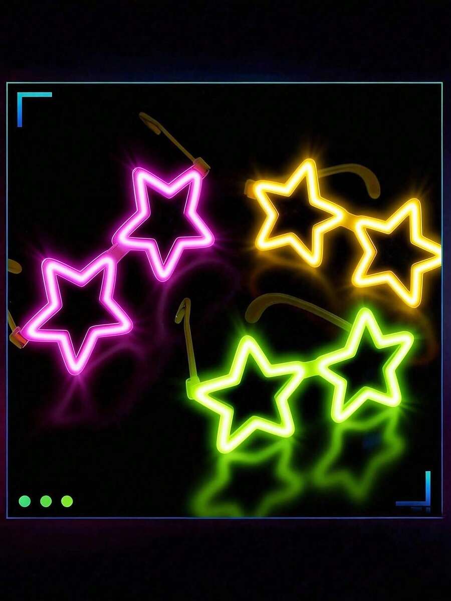 Bộ 10 kính phát sáng hình ngôi sao năm cánh, kính neon, kính phát sáng dạng que, kính phát sáng số lượng lớn dành cho người lớn, đồ dùng tiệc phát sáng trong bóng tối, kính huỳnh quang, thích hợp cho các buổi khiêu vũ, đám cưới, ngày Valentine, sinh nhật, tiệc tùng, lễ hội và sử dụng hàng ngày, kính dự tiệc và phụ kiện dự tiệc.