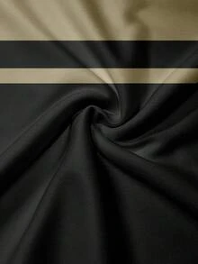 Conjunto de camisa polo de manga corta y pantalones cortos con estampado de patchwork para hombre - Multicolor - Ver 3