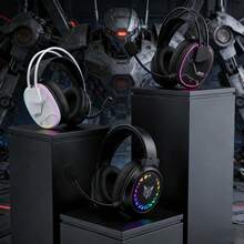 ONIKUMA Wired X Series Gaming Headset, Wired RGB Lighting, Noise Isolation Design, Suitable For PC Gaming, Dual Interface For Multi-Device, High-Fidelity Sound Quality, USB + 3.5mm Dual Connector, Applicable To Desktop And Laptop, Illuminating Effect - Multicolor - View 2