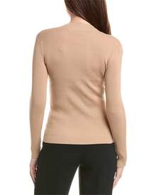 Elie Tahari Mock Neck Colorblock Top - Brown - View 3