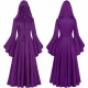 251210 Purple Bell-sleeve Women's Dress