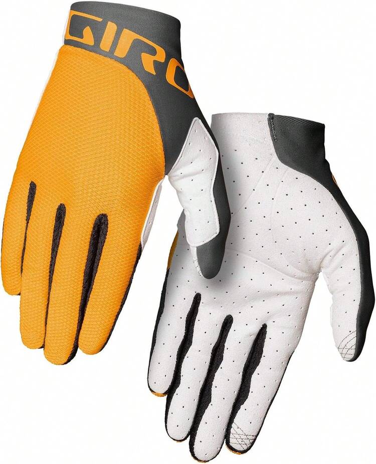 Giro Trixter - Guantes para bicicleta de montaña, para hombre - Amarillo esmaltado/Gris Portaro - Añade 2