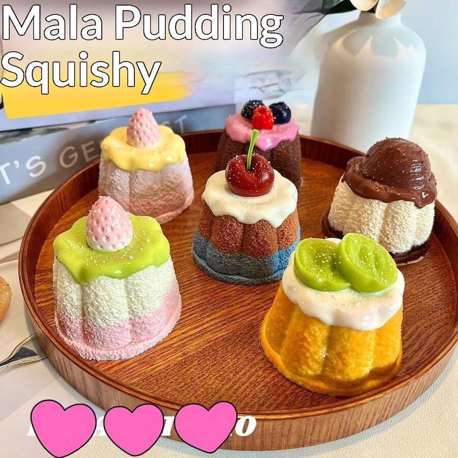 1个布丁捏捏乐玩具，夏季多巴胺，热门可爱硅胶减压玩具，适合女孩和青少年，复活节、生日、圣诞节、节日礼物 - 彩色 - 查看 1