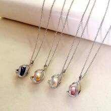 Perla del Deseo en su Ostra Natural – Kit de Joyería con Dije Colgante en forma de Jaula color plateado  en Estuche de Regalo - experimenta la emoción de abrir uno de los regalos más perfectos - Perla - Ver 6