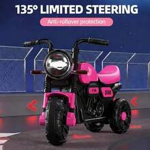 Mini Motocicleta de Impulso para Niños de 2-5 Años, Soporte de hasta 45kg, Diseño Moto Chopper, Montable con Luz LED y Sonido, Todoterreno, Regalo para Niños - Rosa - Ver 6