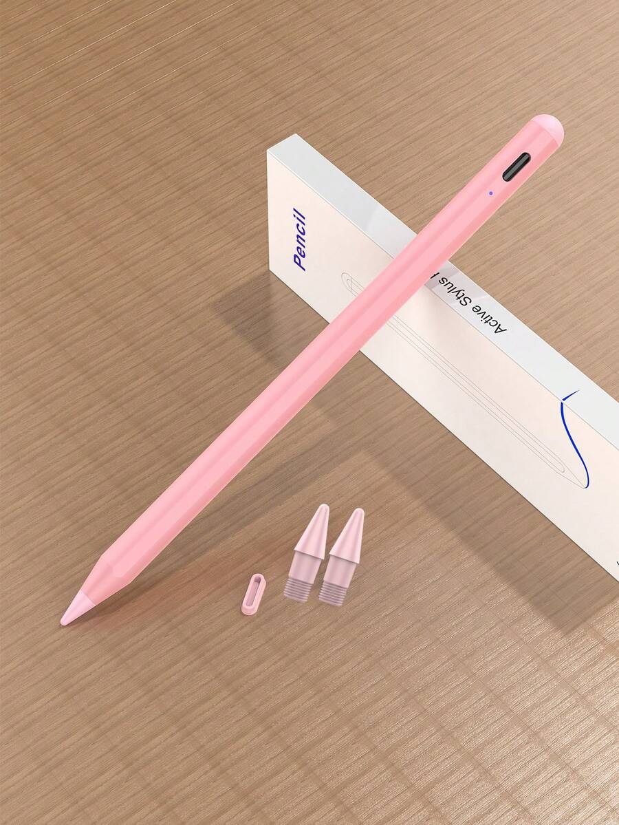 90mAh 可充电数字触控笔，磁吸式设计，支持倾斜和防误触功能，兼容 iPad (A16) 第 11/10 代、第 7/8/9 代、iPad Air 7/6/5/4/3、iPad Pro 13 英寸/12.9 英寸/11 英寸（2018-2025 年款）、iPad mini 7/6/5，高精度高灵敏度，粉色 - 粉色 - 查看 1