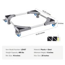 Mini Fridge Stand, 400 Lbs Load, 4 Strong Feet, 4 Locking Swivel Wheels, Washer And Dryer Pedestal, Multi-Functional Adjustable Base For Washing Machine, And Refrigerator, Universal Mobile Base - 17 - 25 Inch, 1 PC, 330 Lbs Capacity - View 7