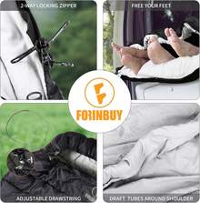 Saco de dormir doble para adultos, saco de dormir de 15 grados y 0 grados para 2 personas, para clima frío, tamaño Queen, para parejas o familiares, camping, caravanas o viajes - negro, gris (Gray-Black) - Ver 9