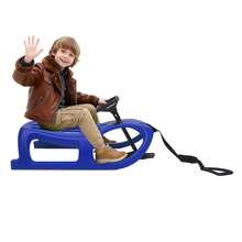 LYNICESHOP Snow Sled For Kids,SnowRush Sledge,Single Rider Racer Toboggan With Pull Rope And Steering Wheel, 220 Lbs Capacity Outdoor Plastic Winter Sleigh For Toddlers & Kids. Holiday Gift (US Stock) Faster Delivery - Blue - View 1