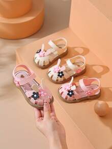 1 Pair 2026 New Baby Soft Bottom Sandals, Toddler Princess Hollow Breathable Summer Shoes For Infant Girls - Pink - View 4