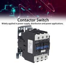 Contactor de CA Controlador de interruptor de control de carga de circuito de contacto de plata 50A para fuente de alimentación AC380V - Negro - Ver 3