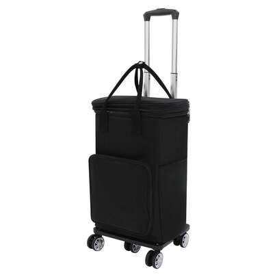 kangten 2 In 1 Shopping Cart With 5 Wheels, Portable Utility Dolly, Luggage Cart, 55Lbs Hand Truck With Removable Waterproof Bag For Shopping, Camping, Traver A Nice Gift Portable Folding Shopping Trolley Cart With Telescopic Drawbar, Waterproof Oxford Cloth, 55.12 Lbs Capacity, 5 Universal Wheels, Adjustable Handle For Easy Travel & Shopping Storage