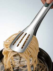 不锈钢厨房夹套装，带槽食物夹，防滑硅胶手柄，耐热烹饪夹，适用于烧烤、沙拉、烧烤和盛菜 - 彩色 - 查看 5