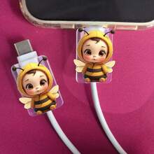Bộ 2/4 chiếc ốp bảo vệ cáp dữ liệu điện thoại hình con ong dễ thương, ốp bảo vệ cáp dữ liệu điện thoại Type-C, đẹp mắt, quà tặng lý tưởng cho sinh nhật, đám cưới, Ngày Valentine, Ngày của Mẹ, Ngày của Cha, Lễ Tạ ơn. - A - Xem 9