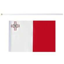 Bandera Malta, MXTMF-000, 1Pza, Malta, 14x21cm, Tela Poliéster, Asta Plástico. - Multicolor - Ver 4