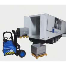 juguete trailer caja seca escala 1:43 con montacarga color blanco - Blanco - Ver 5