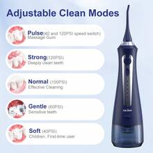 Sejoy Mouthwash Device, Water Flosser, 5 Cleaning Modes, 8 Nozzles, USB Charging, IPX7 Waterproof, 230ml Water Reservoir, Effectively Removes Food Debris And Plaque, Improves Oral Health - 藍色 - 查看 2