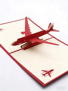 3D Pop-Up Airplane Greeting Card, Suitable For Pilots, Travelers, Aviation Enthusiasts, Unique Birthday, Retirement, Travel, Birthday, Graduation Gift, Handmade Paper Sculpture 3D Airplane Card, Gift Souvenir Decoration - 3D Greeting Cards - View 4