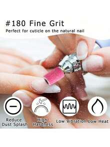 50 Pcs Nail Drill Bits Sanding Bands, 180 Fine Grit Nail File Bands For Acrylic Nails, Gel Manicures & Pedicures, Light Pink - Daily Essential & Holiday Gift For Women - 180 Dây mài màu hồng - Xem 3