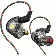QKZ AK3 FiLe In-Ear Stereo Headphones - Wired Earphones With Powerful Bass & Clear Sound, Universal 3.5mm Plug For All Smartphones, Tangle-Free Cable, Great Value - AK3 檔案黑色版附麥克風 - 查看 4