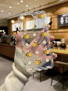 Wave Ripples Bee Painted Braided Wavy Edge Minimalist High-End TPU Painted Anti-Drop Phone Case Compatible With Iphone 17pro/17Air /17/17promax 16/11/16pro/16plus/16promax/16e/15Promax/13/14/12/XS/XR/7G/8PXR /7/8, Painted TPU Anti-Drop Soft Case Compatible With Iphone 15Promax, 13, 14, 12, X, 14 - Multicolor - View 2