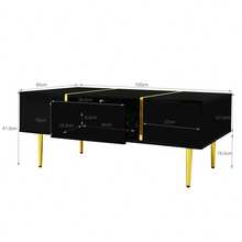 High Brightness TV Unit With Tea Table, With 4 Doors, Modern And Minimalist Style, Black, White. - Black - View 9
