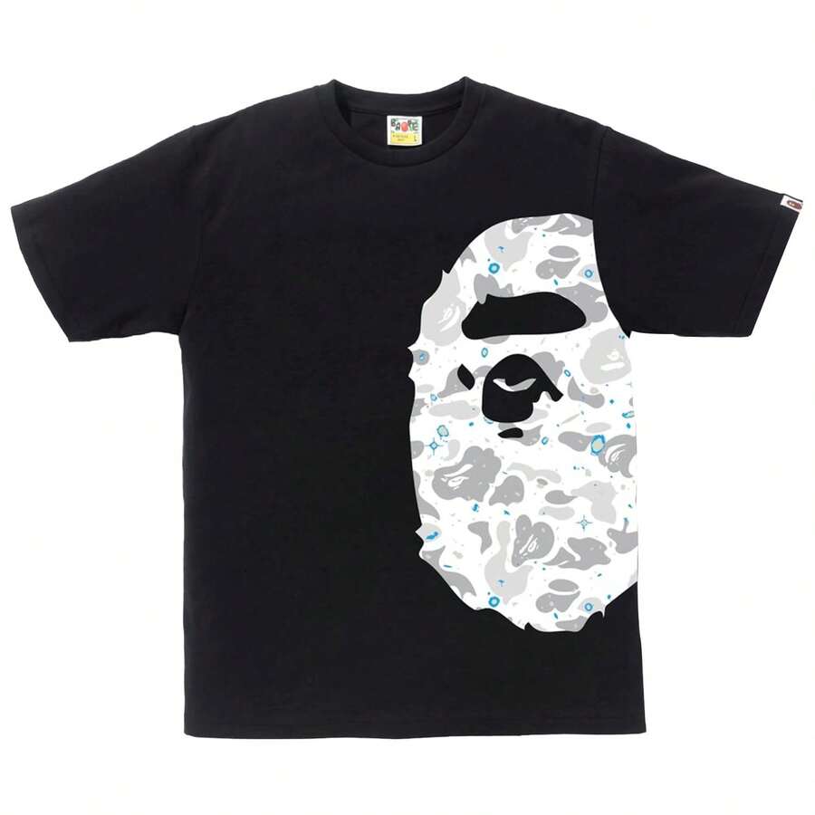 Bape Space Side Big Ape Head Tee Mens - Black - View 1