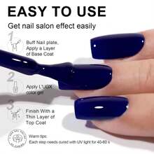 L'UGX Dark Blue Gel Nail Polish - Navy Color, 15ML, Long Lasting UV Gel, DIY Manicure &Amp; Pedicure, Salon Holiday Gifts For Women LGS-705 - ColorG - 查看 6