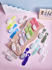 2pcs Baby Hair Brush Set, Newborn Infant Head Care Brush & Massage Brush Set - Multicolor - View 10