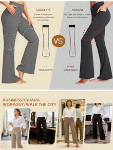 Vacation-Ready Straight Pants For Women | Photogenic & Comfortable Seamless Fabric, Perfect For Valentine Outfits, Summer Trips & Casual Lounge - Black - View 4