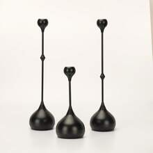 Bộ 3 chân nến trang nhã, trang trí nghệ thuật, quà tặng tân gia, chân nến kim loại cho đám cưới, tiệc ăn, tiệc tùng hoặc kỷ niệm. - Bạc - Xem 14