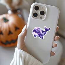 50Pcs Purple Starry Sky Animal Decals - Magical Purple Creature Designs With Starry Skies, Waterproof Stickers For Scrapbooking, & DIY Crafts - 50Pcs - View 5