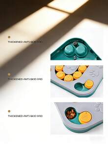 Juguete dispensador de comida lenta con forma de rompecabezas cuadrado para mascotas, de material plástico antideslizante, para uso en interiores, exteriores y viajes, apto para perros pequeños, gatos y cachorros, divertido, educativo y práctico - Multicolor - Ver 5