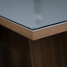 Juego Comedor Mesa Tapa Vidrio 6 Sillas Alexis Madesa Color Marrón/Gris/Plata - Marrón y Gris - Ver 7