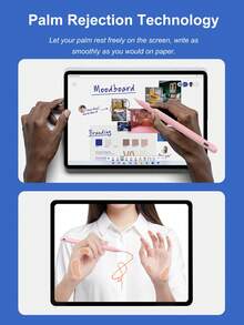 90mAh 可充电数字触控笔，磁吸式设计，支持倾斜和防误触功能，兼容 iPad (A16) 第 11/10 代、第 7/8/9 代、iPad Air 7/6/5/4/3、iPad Pro 13 英寸/12.9 英寸/11 英寸（2018-2025 年款）、iPad mini 7/6/5，高精度高灵敏度，粉色 - 粉色 - 查看 7