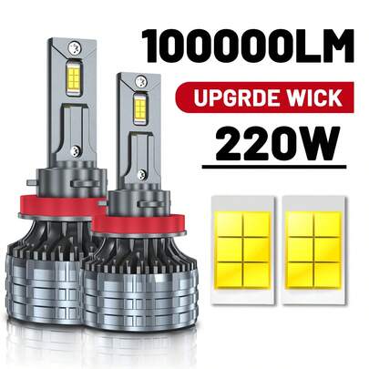 HYNBYZJ 2 piezas Faros de coche LED H7 H4 H11 Canbus 220W H1 Lámpara 9005 HB3 9006 HB4 9012 9007 HB5 9008 H13 Bombilla LED Lámpara Turbo 6000K Blanco 12V