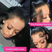 180% Density 13x4 Body Wave Lace Front Wigs Human Hair Pre Plucked Hairline Wigs Brazilian Human Hair Body Wave Lace Front Wig For Women - Natural Black - View 5