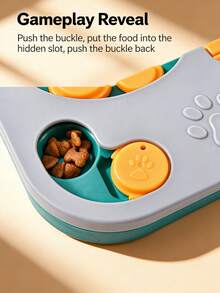 Juguete dispensador de comida lenta con forma de rompecabezas cuadrado para mascotas, de material plástico antideslizante, para uso en interiores, exteriores y viajes, apto para perros pequeños, gatos y cachorros, divertido, educativo y práctico - Multicolor - Ver 2