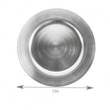 Silver Charger Plates, Set Of 6 Serving Charger Plate For Dinner Table, Wedding, Events Plate Chargers - 13 Inch - Round-silver - View 3