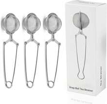 Snap Ball Tea Strainer, Exptolii 3 Pack Stainless Steel Tea Infuser Filter With Handle For Loose Leaf Tea, Seasonings, Spices - Màu A - Xem 1