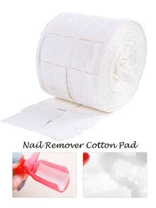 300片装无绒指甲油卸除棉片，便携式凝胶指甲油卸除剂，硬质无纺布指甲清洁棉片，指甲护理修脚棉片 - 白色 - 查看 3